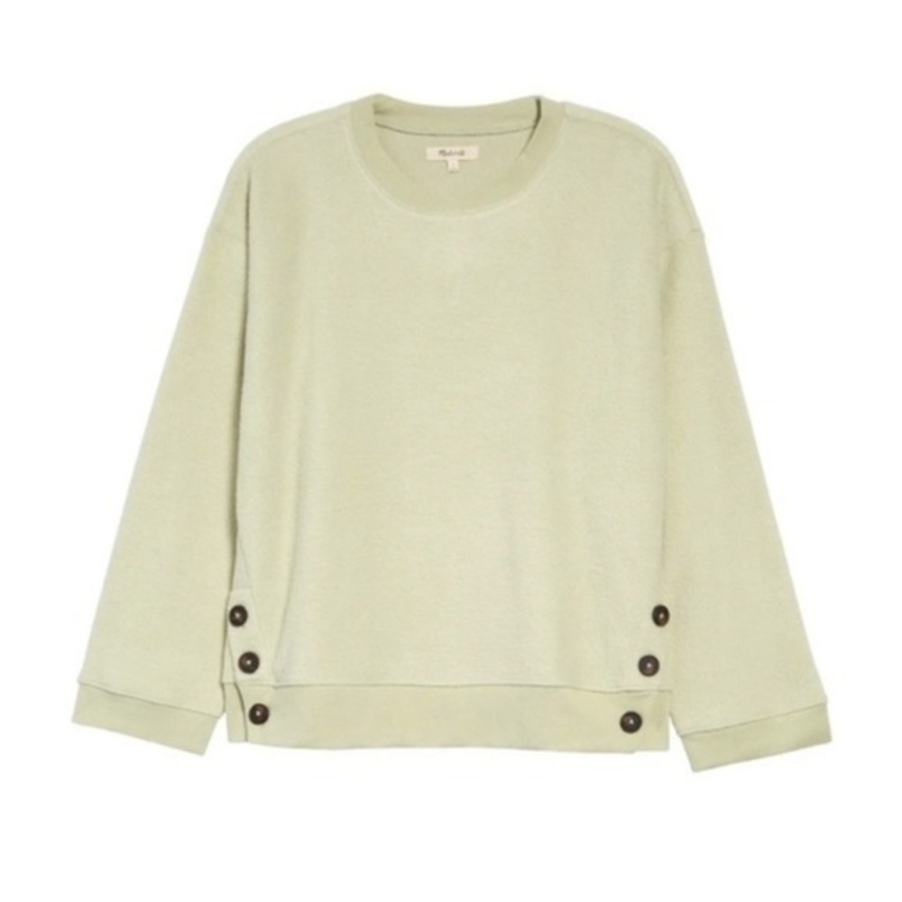 Madewell RE SOURCED brushed side button slouchy sweatshirt M